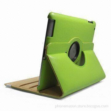 360° Rotating Stand Case Cover, Suitable for iPad 2, Made of Leather